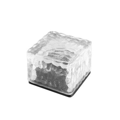 China Garden Solar Powered Glass Ice Blocks Light Yard Buried Lightsinteract Colorful Brick Lights Lawn Lamp Solar Led Lighting for sale