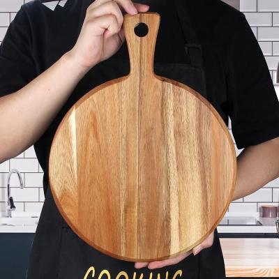 China Viable Factory Purchase Acacia Wholesale Natural Round Wood Cutting Board Hash for sale