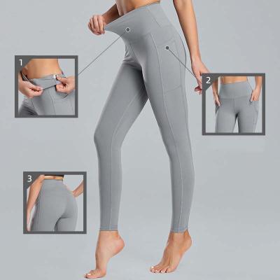 China Hot Selling Breathable Female Slimming Pants Custom High Waist Pockets Women Yoga Leggings for sale