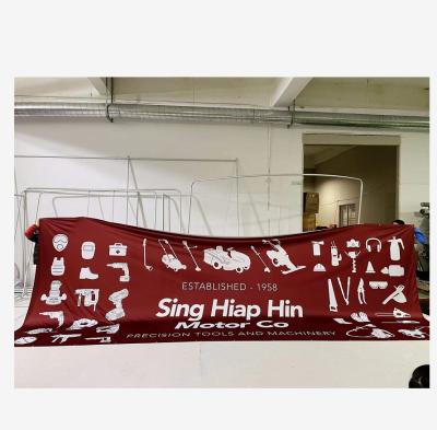 China Outdoor / Advertising Any Size Digital Printing Logo Flag Banner And Design 100% Racking Silk Screen Printed for sale