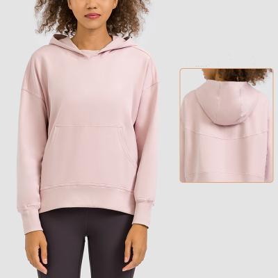 China Custom wholesale white kangaroo pocket logo anti-pilling plus size casual sports wear sweatshirts women hoodies for sale