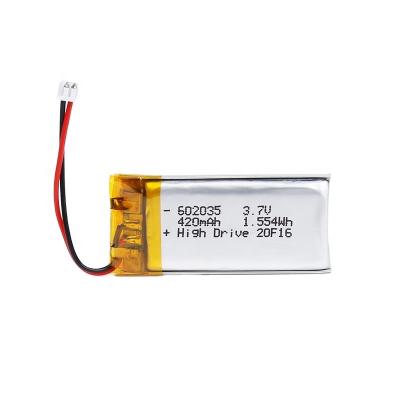 China Lipolymer Highdrive 602035 3.7v 400mAh/420mAh Lithium Polymer Battery For IoT/Lora/LPWAN/NB-IOT Devices for sale