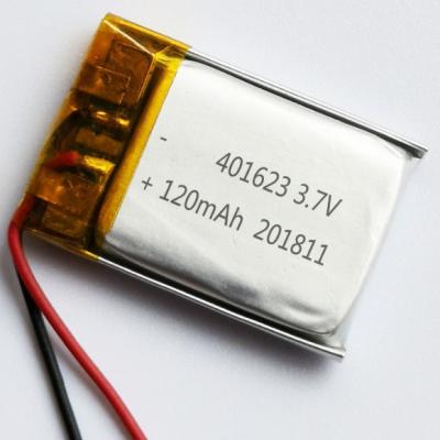 China Portable toys Highdrive 401623 3.7v 120mAh lithium polymer battery 401623 lipo battery for sale