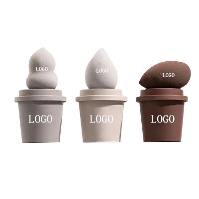 China Beauty Cosmetic Egg Tools Cosmetic Blender Customize Make Up Free Sponge Private Label Latex Coffee Cup Makeup Sponge for sale