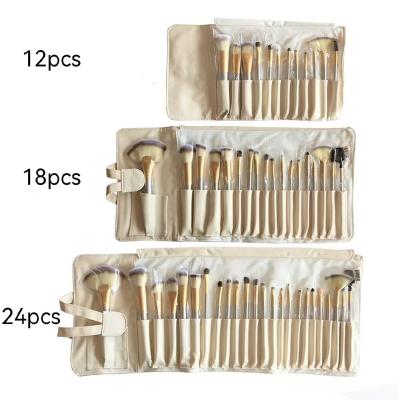 China Angular Blush Kabuki Professional Foundation Makeup 24pcs Brush Blending Face Powder Make Up Brushes Kit With Bag for sale