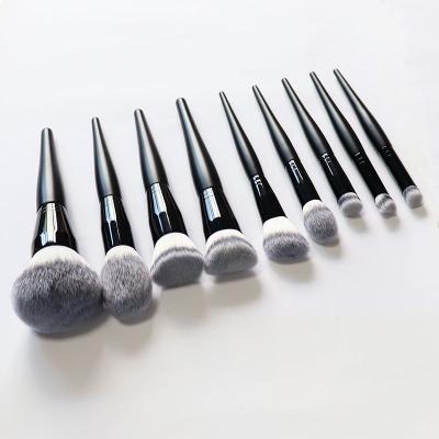 China Angular Blush Custom Logo High Quality Foundation Brush Makeup Brushes 9PCS Professional Makeup Brushes Set for sale