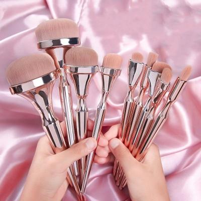 China Angular Blush Black Pink Professional Makeup Brush Set 9Pcs Custom Logo High Quality Makeup Brush Cosmetic Brush Kits for sale