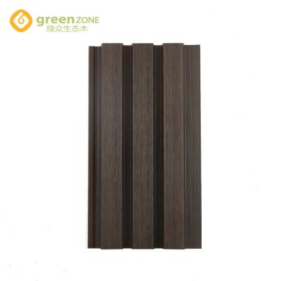 China Modern black fireproof facade cladding wpc panels exterior walls design for sale