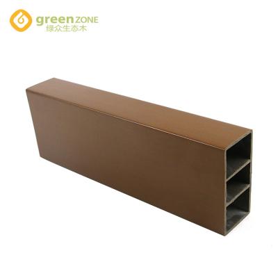 China Waterproof PVC Anti-Scratch Hollow Wood Lath Square Wood Exterior Timber Tube for sale