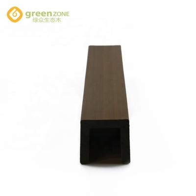 China Waterproof wpc U-shape Square Compound Hollow Lath Wood Plastic Timber Plastic Tube for sale