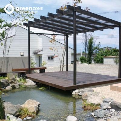 China Easily Assembled Embossed Wood Plastic Tube Gazebo Backyard Pergola Non-Toxic for sale