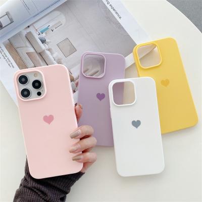 China Shockproof Skin Feel Liquid Love Phone Case Suitable for iPhone 15/14/13/12/11 promax Silicone 78P Soft Case for sale