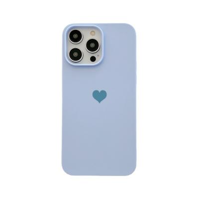 China Shockproof Simple solid color liquid love phone case suitable for iPhone 15/14/13/12/11promax silicone 78P soft case for sale