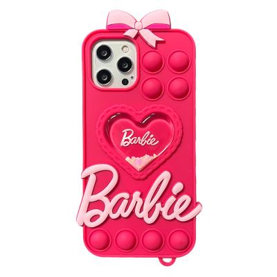 China Shockproof Barbie Quicksand Love Silicone Phone Case Suitable for iPhone 15/14/13/12/11promax Factory wholesale for sale