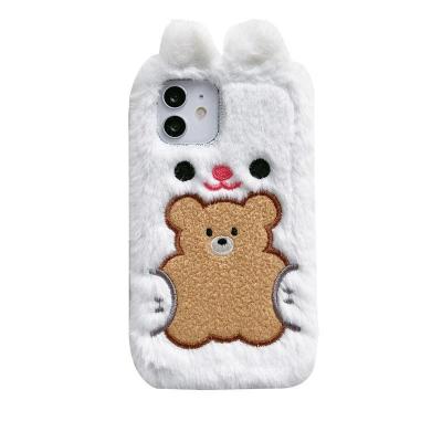 China Shockproof Cartoon Bear Plush Phone Case Suitable for iPhone 14 13 12 11 promax Silicone 7/8plus Factory Direct Sales for sale