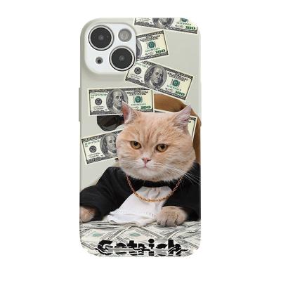 China Shockproof Cartoon Rich Dog Cat PC Phone Case Suitable for iPhone 14/13/12 promax Phone Case Protector iPhone 78P Film Hard Case XR for sale