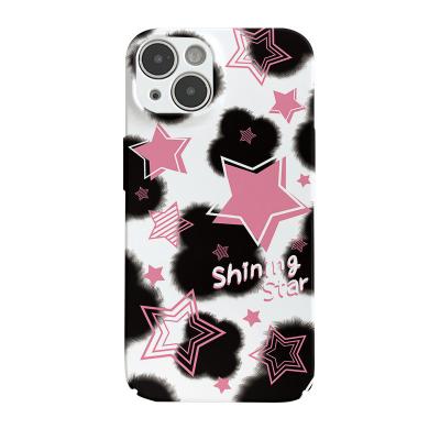 China Shockproof Gradual Pink Cow Pattern Star Hand Suitable for Apple 14/13 promax Phone Case Phone12 Film Case XR Wholesale for sale