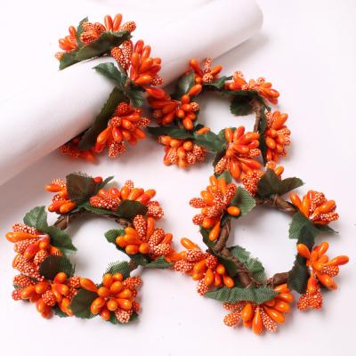 China Cheap Christmas Napkin Ring Colors Rattan Napkin Rings Viable Tableware SWN313 For Christmas Table Top Decorat for sale