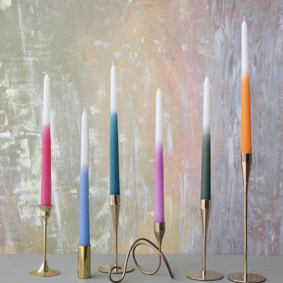 China Luxury Multi Color Relighting Candle Candles 30cm Long Two Tone Candles Christmas Home Decorative Candles for sale