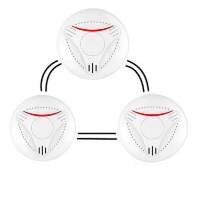 China Fire Protection CE EN Approval 10 Years Battery Interconnected Mains Smoke Detector Radio Interconnected for sale