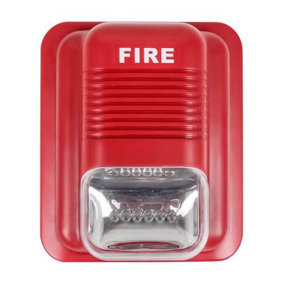 China Factory Wholesale 24VDC 100ma Conventional Fire Alarm with Flash 112dB Fire Strobe Siren and Sounders Red 134X115X48mm for sale