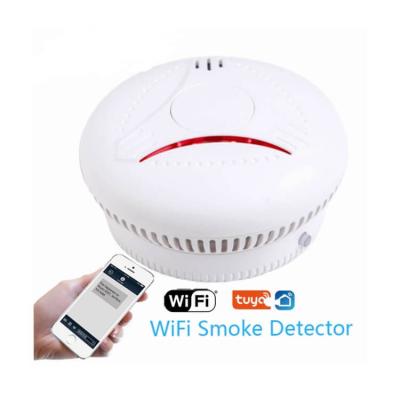 China APP Control Home Security Tuya Wifi Central Independent SR-851W Smart Wireless Smoke Detector Battery Operated Smoke Detector for sale