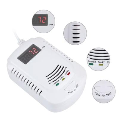 China Battery Powered Natural Methane Gas Alert Fire Leakage Lpg Gas Sensor Detector With Led Display 112*73*42MM for sale