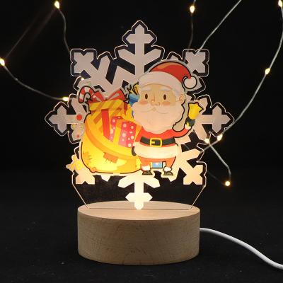 China New Style Modern UV Printing Acrylic Lamp Led Wooden Bases Makers 3D Night Light For Kids for sale