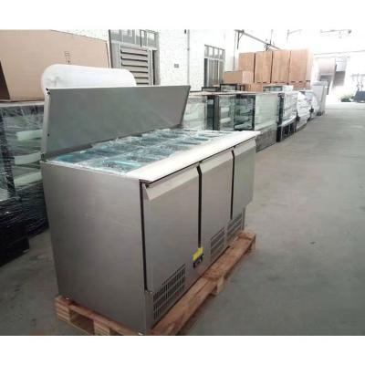 China CUSTOMIZED Commercial Stainless Steel Salad Bar Counter Display Fridge Refrigerator for sale