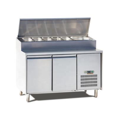 China Professional Deli Stainless Steel Pizza Prep Table Refrigerator for sale