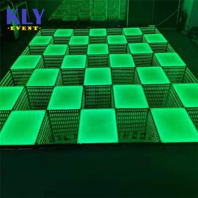 China Infinitely Interactive Stage Led Wedding Dance Floor Magnet 3d Mirror Light Dance Floor Disco for sale