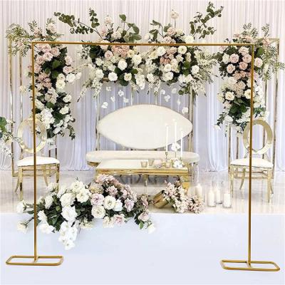 China Wedding Occasion Centerpiece Metal Wedding Arch Backdrop Flower Stand Balloon Decoration for sale