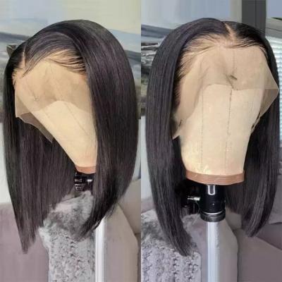 China Wholesale HD Body Wave Transparent Bob Human Hair Lace Frontal Wigs Full Lace Wigs For Women Color Brazilian Virgin Hair Lace Front Wig for sale