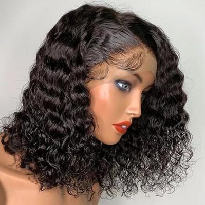 China Curly Bob Wigs Human Hair Lace Front Human Hair Lace Wig HD Peruvian Short Full Lace Frontal Wigs For Black Women Vendors for sale