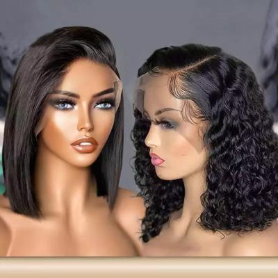 China Body Wave 180% Bleached Knots HD Lace Frontal Wig, Short 13x4 Brazilian Hair Wig, Bob Wig Brazilian Human Hair 100% Lace Front for sale