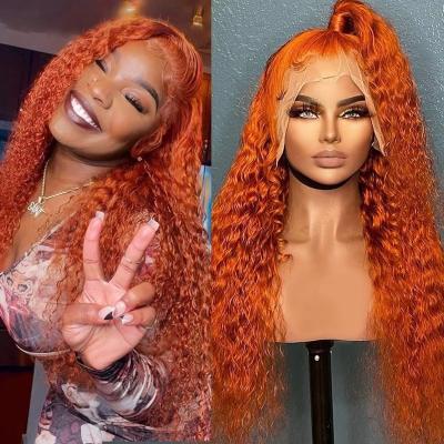 China Ginger 360 Lace Wig Body Wave Full Lace Frontal Wigs Vendor For Women Water Wave Hd Transparent Lace Front Human Hair Wigs Color for sale