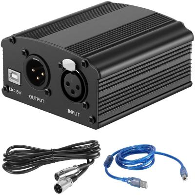 China Studio Recording BMG BG-48PU 48V Broadcasting Phantom Power Supply With USB And XLR Cable For All Types Condenser Microphone for sale