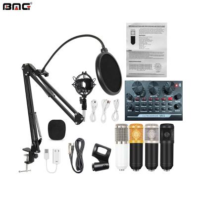 China Excellent studio quality bm800 condenser microphone BM 800 cable broadcasting dynamic set with V8II sound card for sale