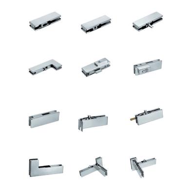 China Contemporary 304 Stainless Steel Frameless Panel Door Patch Fitting Curved Flange for sale