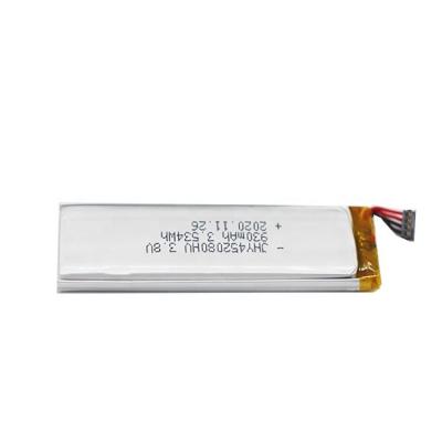 China Prasmatic Rechargeable Video Game Player JHY Battery Lipo 452080 3.8V 930mAh Lithium Polymer Battery for sale