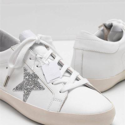 China 2022 Fashion Trend Women Goldens Mid-Star Sneakers Gooses Popular Casual White Rose Gold Glitter Dirty Shoes for sale