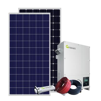 China Lianfa Home Hot Sale Growatt 1KW 3KW 5KW 10KW 15KW 20KW On Grid Solar Panel System 10KW Home Grid Tie Solar Systems for sale