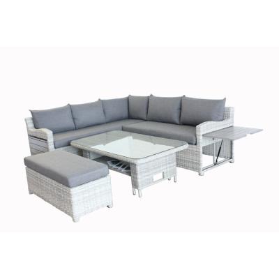 China Special Hot Selling Cozy Outdoor Corner Furniture Comfortable Living Room Garden Rattan Sofa Set for sale