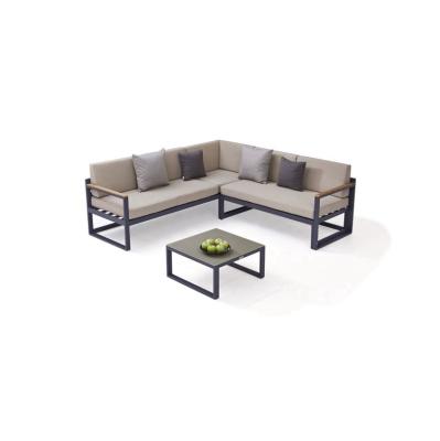 China Wholesale Comfortable Promotional Simple Modern Outdoor Corner Price Aluminum Outdoor Furniture Sofa Set Garden for sale