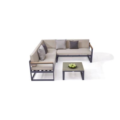 China 2021 New Design Living Room Outdoor Simple Furniture Sofa Set Corner Aluminum Garden Comfortable for sale