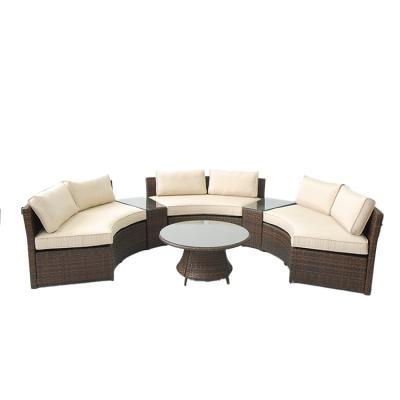 China Wholesale High Quality Modern Garden Stretch Wicker Around Modular Furniture Living Room Sofa Set for sale