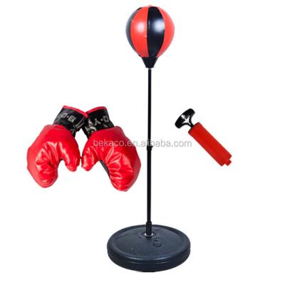 China Plastic+pu Leather Sandbag For Kids Boxing Adjustable Play Kids Sandbag With Stand Boxing Toy Play Set Sport Game Set for sale