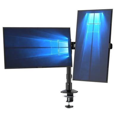 China Double Pole Aluminum Desk Mount VESA Bracket Up To 27 Inch Computer Monitors 1-9kg for sale