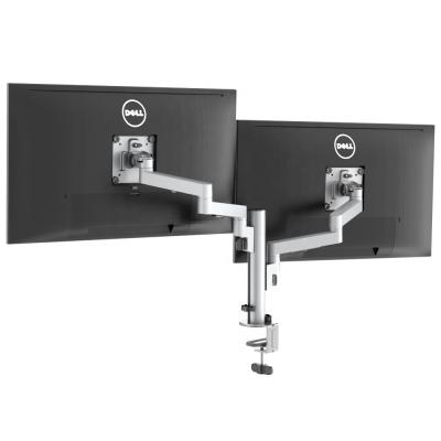 China Multi Pole Aluminum Sliver Screen Desktop Bracket Monitor Arm Stand Dual LCD Mount Desktop Bracket 0-10kg for sale