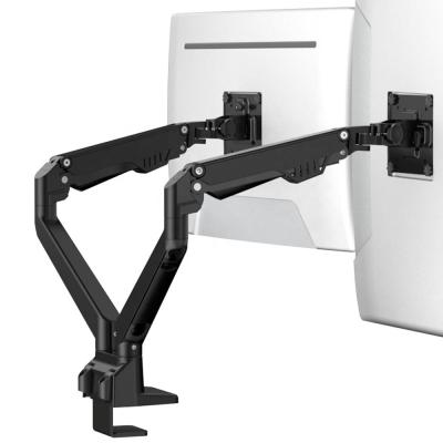 China LOUEVED Aluminum Black Double Fender Monitor Mount Arm For 17 - 32inches Office Flat / Curved Screen Monitor Arms for sale